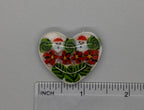 BEAU VERRE ART "Christmas Heart Needle Minder"  Fused Glass  Magnet  Christmas Needleminder  Holiday Spirit, One-of-a-Kind, Handcrafted