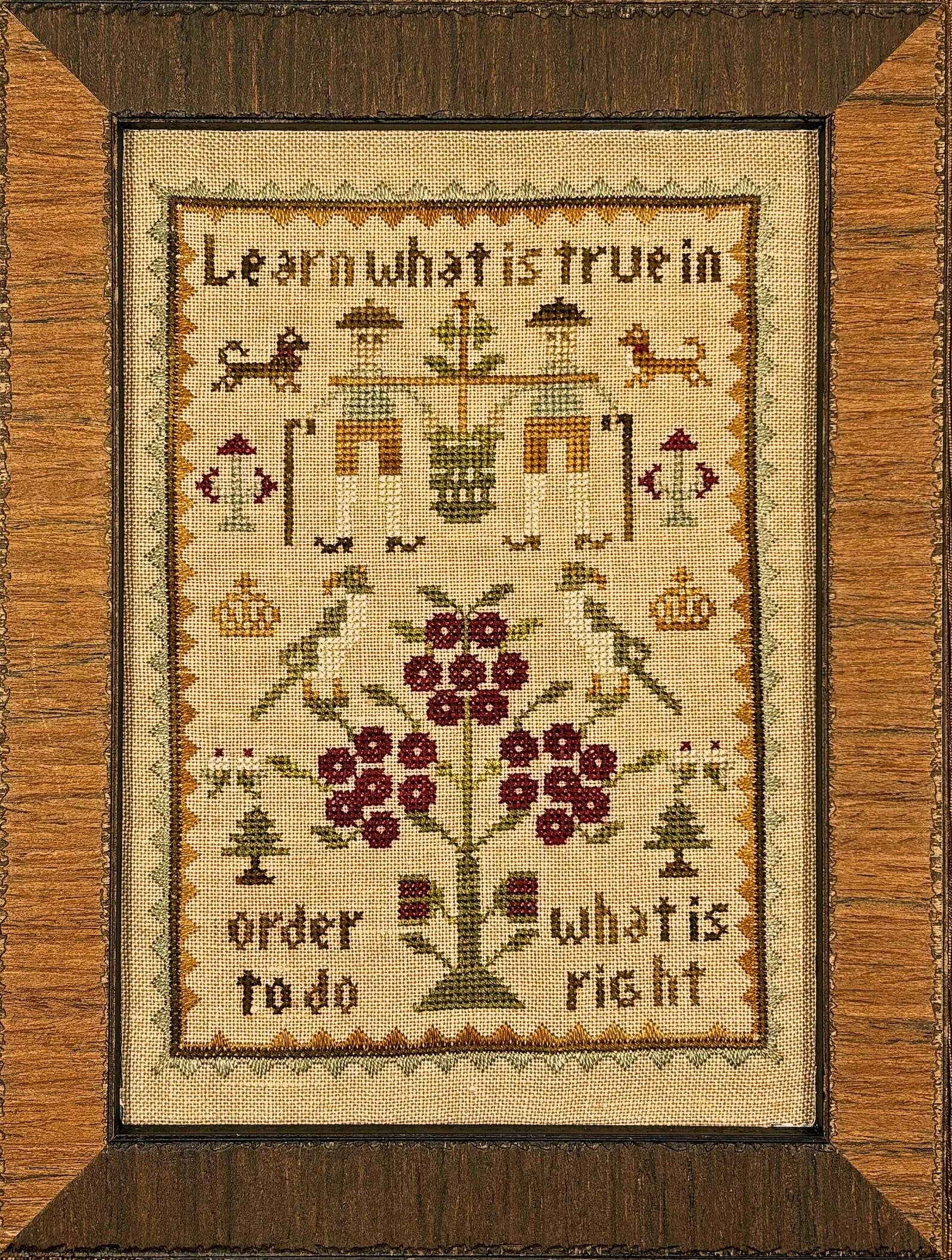 NEEDLEMADE DESIGNS "Learn What is True In Order to do What Is Right" Counted Cross Stitch Pattern, Chart, Sampler, Pattern Only