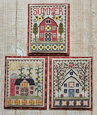 WAXING MOON DESIGNS "Summer Barn Trio" Counted Cross Stitch Pattern, Quick to Stitch, Pattern Only