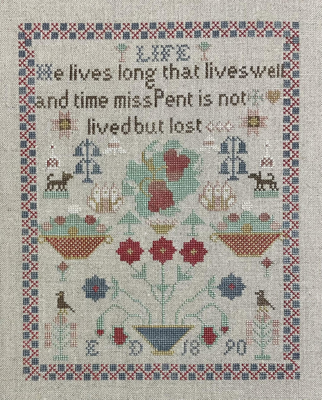 NEEDLEWORK PRESS "Life By ED 1890" A Sampler, Counted Cross Stitch Pattern, NeedleWorkPress, Nashville Needlework Market 2024, Pattern Only