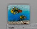 BEAU VERRE ART "Harlequin Fish Fused Glass Needle Minder"  Fused Glass  Magnet  Needleminder  One-of-a-Kind, Handcrafted, 5219