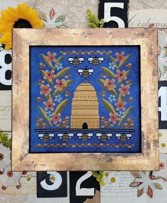 HELLO from Liz Matthews "Abuzz at Midnight" Counted Cross Stitch Pattern, Chart, Nashville 2024 Release, Pattern Only