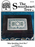 THE SWEETHEART TREE "Blue Sparkling Jewel Box (with embellishments)" Counted Cross Stitch Pattern, Chart, Halloween, Pattern Only