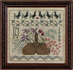 LA~D~DA "Flower Basket"  Counted Cross Stitch Pattern  Chart, Pattern Only