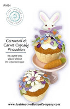 Just Another Button Company "Cottontail & Carrot Cupcake Pincushion Pattern" Easter, Rabbit, Spring, Pattern ONLY