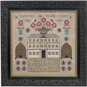 FOX AND RABBIT "Where There Are Bees There Are Flowers" Counted Cross Stitch Pattern, Chart, Original Sampler, Pattern Only