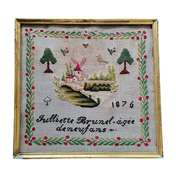 THE WISHING THORN "Julliette Brunel 1876 Sampler"  Counted Cross Stitch Pattern  Sampler, Chart, Pattern Only