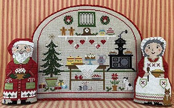 THE NEEDLE'S NOTION "Christmas Kitchen" Counted Cross Stitch Pattern, Chart, Santa and Mrs. Claus, Winter, Christmas, Pattern Only