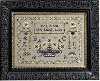 FOX AND RABBIT "Dreaming of Daisies" Counted Cross Stitch Pattern, Chart, Original Sampler, Pattern Only