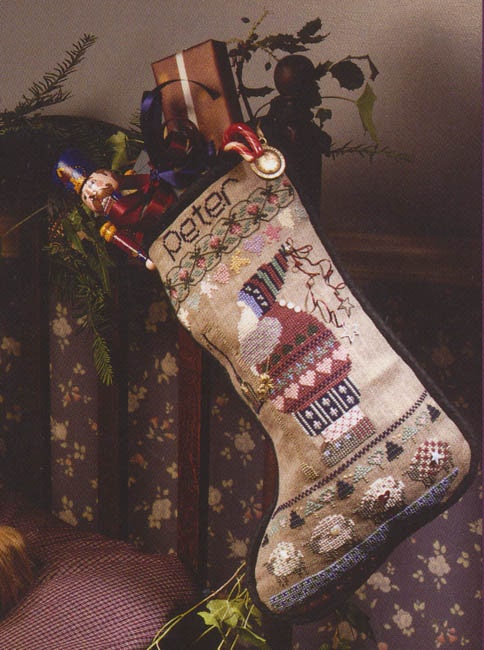 SHEPHERD'S BUSH PRINTWORKS "Peter's Stocking" Cross Stitch Pattern Only, Christmas, Sampler, Pattern Only