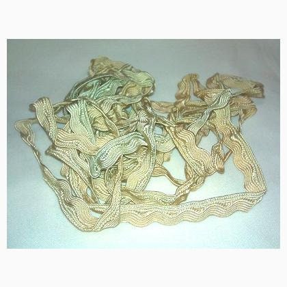 BURNT BUTTER ~ 1/2" Lace Rick Rack by Dames of the Needle / From The Cauldron  3 Yards  Hand-Dyed  100% Cotton  Finishing Trim