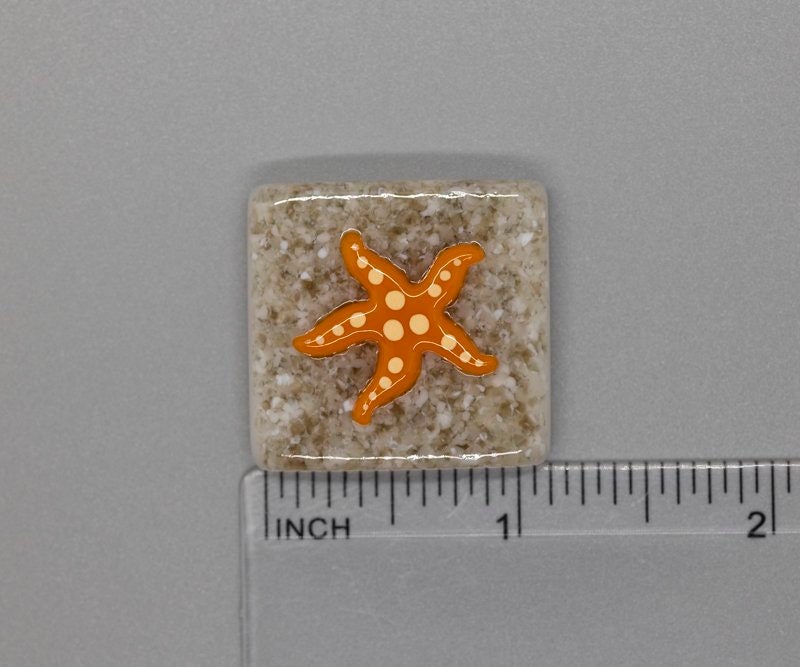 BEAU VERRE ART "Star Fish Needle Minder"  Fused Glass Magnet  Summer, Beach, Needleminder  One-of-a-Kind, Handcrafted 5313L