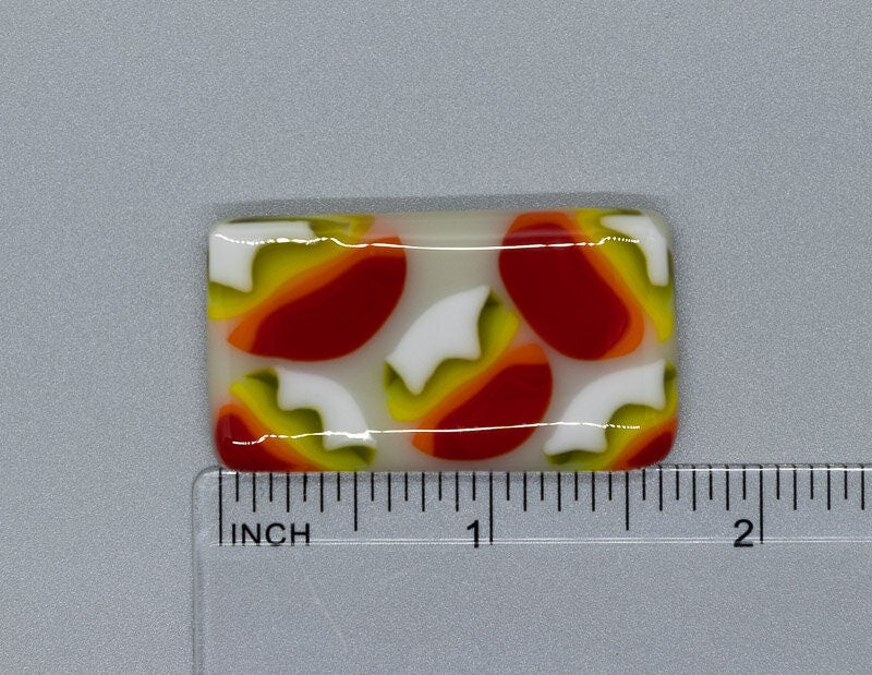 BEAU VERRE ART "Fused Glass Needle Minder"  Fused Glass  Magnet  Beautiful Colors, Needleminder  One-of-a-Kind, Handcrafted, 321