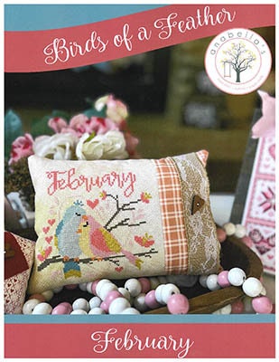 Anabella's "BIRDS OF A FEATHER ~ February "Counted Cross Stitch Pattern, Loving Birds, Chart, Paper Pattern