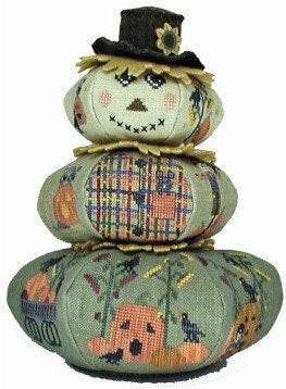 PRAISEWORTHY STITCHES "Sunflower Farm Stacker with Antique Woodel Spool" Counted Cross Stitch Pattern, Needlework Market 2024, Pattern Only