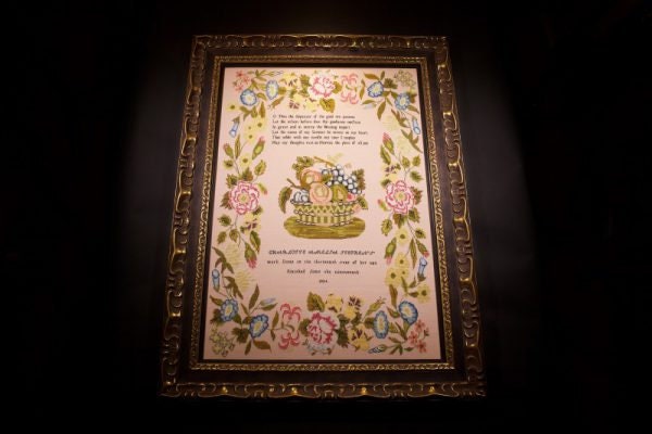 HANDS ACROSS The SEA "Charlotte Amelia Stephens 1834" Counted Cross Stitch Pattern, English Reproduction Sampler, Chart, Printed Booklet