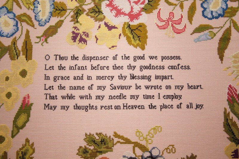 HANDS ACROSS The SEA "Charlotte Amelia Stephens 1834" Counted Cross Stitch Pattern, English Reproduction Sampler, Chart, Printed Booklet