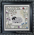 THREE SHEEP STUDIO "In The Meadow" Design by Rose Clay, Counted Cross Stitch Pattern, Sheep, Flowers, Chart, Pattern Only