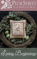 PLUM STREET SAMPLERS "Spring Beginnings"  Counted Cross Stitch Pattern  Deer, Birds, Nashville Needlework Market 2024, Paper Pattern