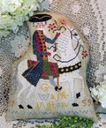 MISS PRIM "George On Horseback" Counted Cross Stitch Pattern, People Pillow Collection, July 4th, Chart, Pattern Only