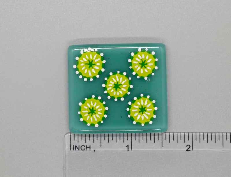 BEAU VERRE ART "Lizzy Clark Fused Glass Needle Minder"  Fused Glass  Magnet  Beautiful Colors, Needleminder  One-of-a-Kind, Handcrafted