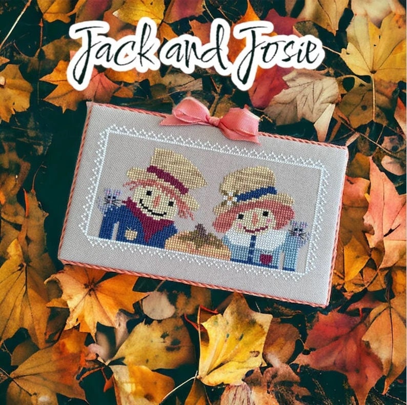 Finally A Farmgirl • "Jack and Josie" • Counted Cross Stitch Pattern • Fall, Scarecrow, Autumn, Pattern Only