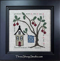 THREE SHEEP STUDIO "Cherry Hill" Design by Rose Clay, Counted Cross Stitch Pattern, Chart, Pattern Only