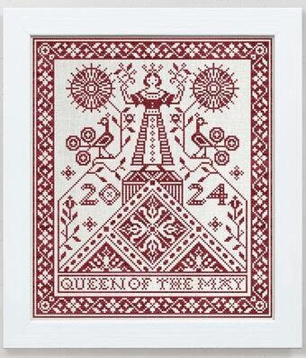 MODERN FOLK EMBROIDERY "Queen of the May" Counted Cross Stitch Pattern, Chart, Pattern Only