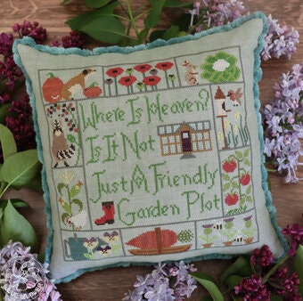 THE BLUE FLOWER "In The Garden" Counted Cross Stitch Pattern, Chart, Pattern Only