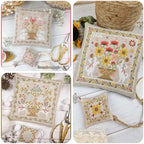 CROCETTE A GOGO "Summer Basket"  Counted Cross Stitch Pattern  2 Patterns  Cat  Sunflowers  Poppies  Pattern Only
