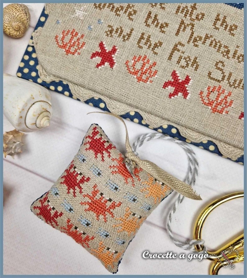 CROCETTE A GOGO "Queen of Mermaids"  Counted Cross Stitch Pattern  2 Patterns  Sea  Summer  Beach  Pattern Only