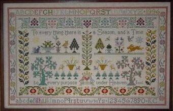 Moira Blackburn Traditional Sampler Chart "Time and Season Sampler" Counted Cross Stitch Pattern, Chart, Sampler, Pattern Only
