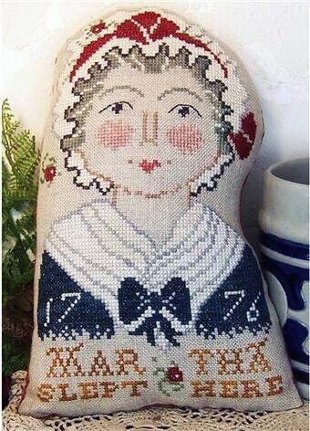 MISS PRIM "Martha Washington Pillow" Counted Cross Stitch Pattern, People Pillow Collection, July 4th, Chart, Pattern Only