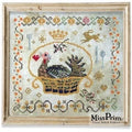 MISS PRIM "Turkey In A Basket" Counted Cross Stitch Pattern, Thanksgiving Whimsy, Fall, Pattern Only