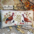 MISS PRIM "Flirting Turkeys" Counted Cross Stitch Pattern, Thanksgiving Whimsy, Tom Turkey, Fall, Pattern Only