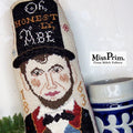 MISS PRIM "Abe Lincoln" Counted Cross Stitch Pattern, People Pillow Collection, Colonial Doll, Presidents Day, Abraham Lincoln, Pattern Only