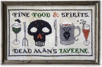 MISS PRIM "Deadman's Taverne Sign" Counted Cross Stitch Pattern, Sleepy Hollow, Chart, Pattern Only