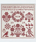 MODERN FOLK EMBROIDERY "A Little Red Spring Sampler" Counted Cross Stitch Pattern, Chart, Pattern Only