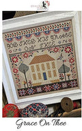 QUAINT ROSE NEEDLEARTS "Grace on Thee" Counted Cross Stitch Pattern, Summer, Sampler, Patriotic, Chart, Pattern Only