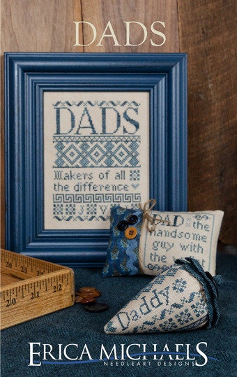 ERICA MICHAELS "DADS"  Counted Cross Stitch Pattern  Chart, 3 Patterns, Pattern Only