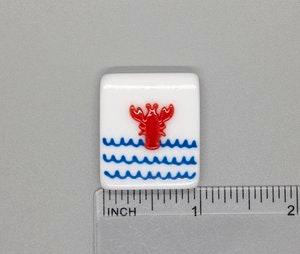 BEAU VERRE ART "Lobster Needle Minder"  Fused Glass Magnet  Summer, Beach, Needleminder  One-of-a-Kind, Handcrafted 5382