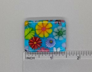 BEAU VERRE ART "Floral Fused Glass Needle Minder"  Fused Glass  Magnetic  Beautiful Colors, Needleminder, One-of-a-Kind, Handcrafted 5405