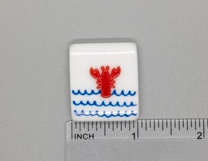 BEAU VERRE ART "Lobster Needle Minder"  Fused Glass Magnet  Summer, Beach, Needleminder  One-of-a-Kind, Handcrafted 5379