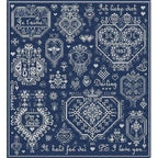 LONG DOG SAMPLERS "Mots d'Amour"  Counted Cross Stitch Pattern  Sampler, Chart, Pattern Only