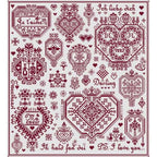 LONG DOG SAMPLERS "Mots d'Amour"  Counted Cross Stitch Pattern  Sampler, Chart, Pattern Only