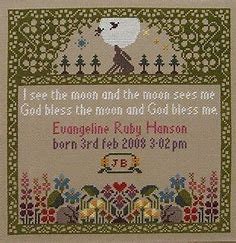 Moira Blackburn Traditional Sampler Chart "Guest Room Sampler" Counted Cross Stitch Pattern, Chart, Sampler, Pattern Only