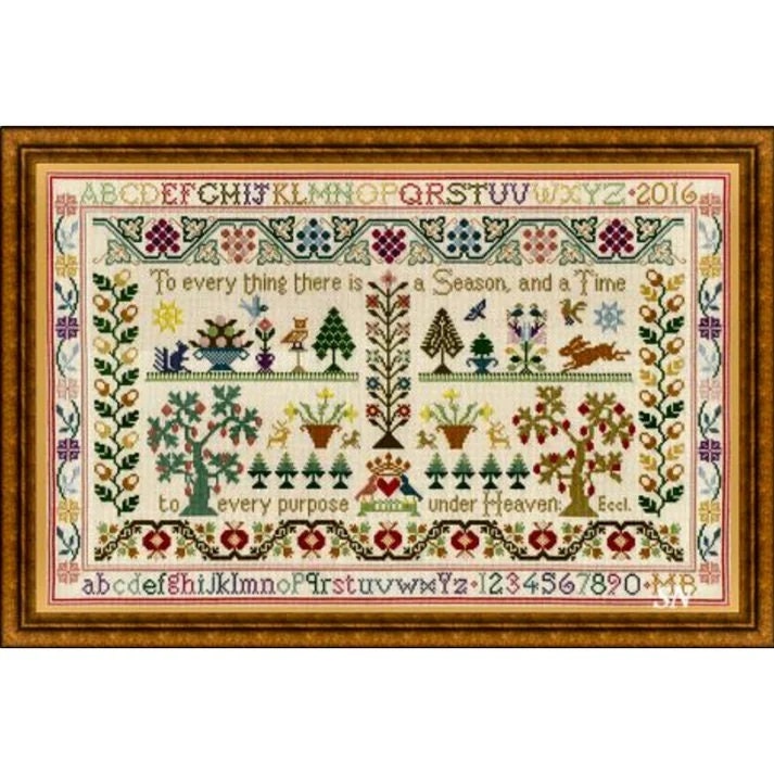 Moira Blackburn Traditional Sampler Chart "Time and Season Sampler" Counted Cross Stitch Pattern, Chart, Sampler, Pattern Only