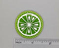 BEAU VERRE ART "Citrus Slice Fused Glass Needle Minder"  Magnet  Lime Slice, Needleminder  One-of-a-Kind, Handcrafted 5470