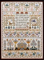 Moira Blackburn Traditional Sampler Chart "Three Things Sampler" Counted Cross Stitch Pattern, Chart, Sampler, Pattern Only