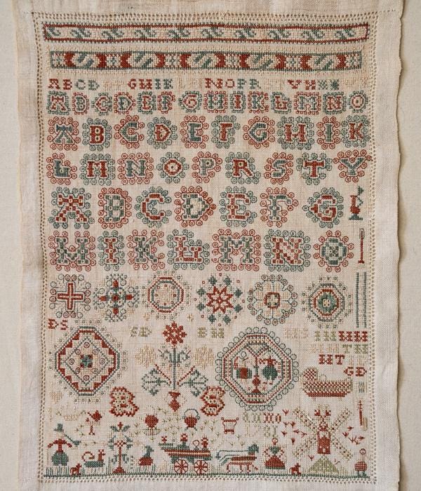 MODERN FOLK EMBROIDERY "Rink Symons 1781" Counted Cross Stitch Pattern, A Hindeloopen Sampler, Chart, Pattern Only